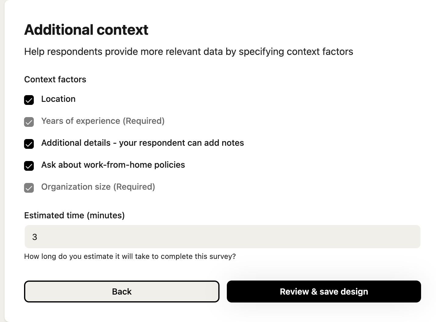 Additional context interview pack in the Salary Confidential poll configurator